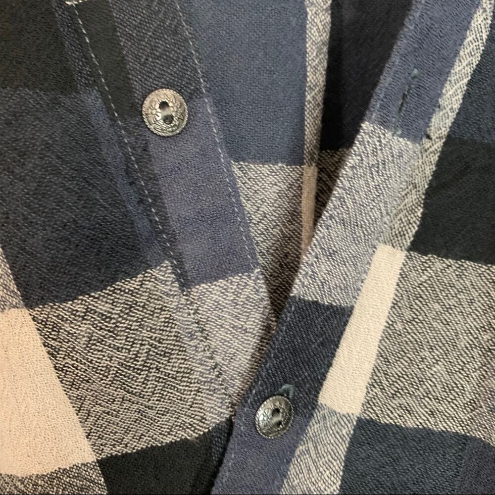 BlankNYC Blue and Tan Drape Twist Front Plaid Tunic S NWT - Picture 7 of 14
